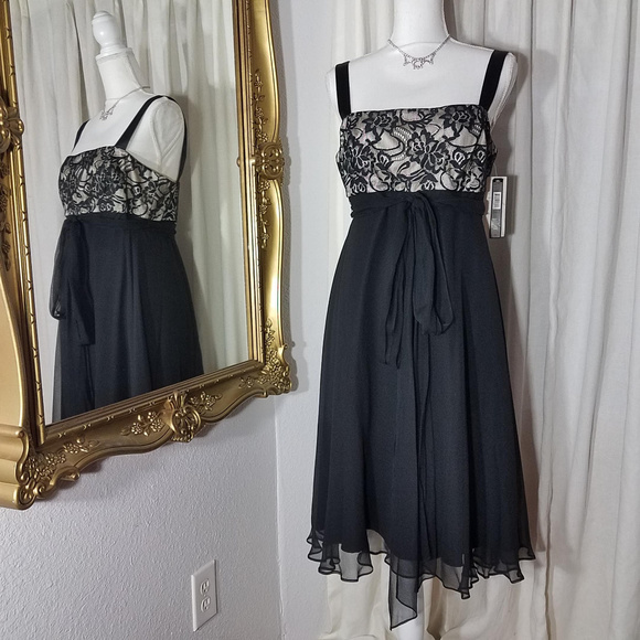 Tahari Dresses & Skirts - Tahari Black Silk & Lace Dress NWT